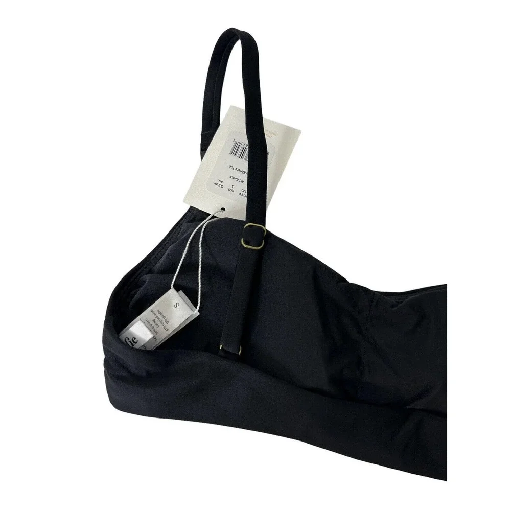 NWT Andie Womens‎ The Riviera Swimsuit Top Size Small Adjustable Straps Black